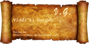 Vidéki Gergő névjegykártya